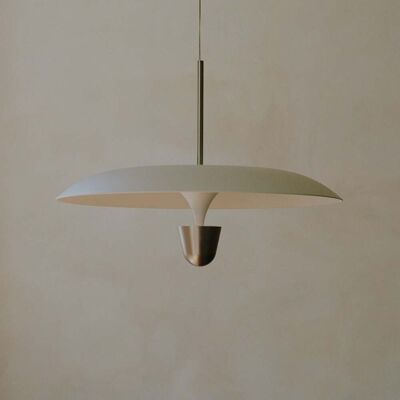 Suspension LED Kantarell, Ø 55 cm, nickel - New Works - Salle à manger - Design - Métal - À ampoule unique Suspension LED Kantarell, Ø 55 cm, nickel - New Works - Salle à manger - Design - Métal - À ampoule unique