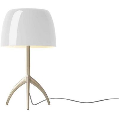 Lampe à poser Lumiere Piccola, dorée/blanche, 35 cm - Foscarini - Salon / séjour - Aluminium Lampe à poser Lumiere Piccola, dorée/blanche, 35 cm - Foscarini - Salon / séjour - Aluminium