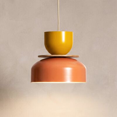 Suspension Uto corail/jaune 30 cm en métal - ALDEX - Salle à manger - Moderne - À ampoule unique Suspension Uto corail/jaune 30 cm en métal - ALDEX - Salle à manger - Moderne - À ampoule unique