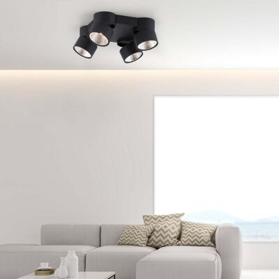 PAUL NEUHAUS plafonnier LED PURE-NOLA 4 lumières noires PAUL NEUHAUS plafonnier LED PURE-NOLA 4 lumières noires
