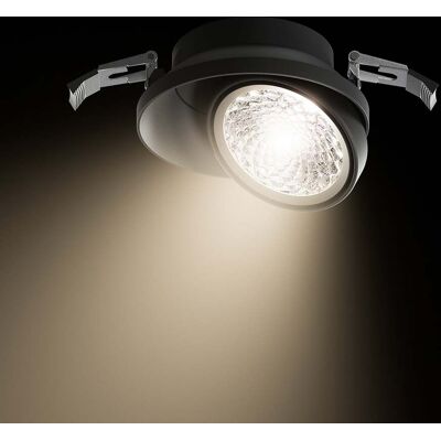 Spot encastré LED Nivo noir 36° 14 cm, orientable et à intensité variable - Sigor - Salon / séjour - Moderne - Aluminium - À ampoule unique Spot encastré LED Nivo noir 36° 14 cm, orientable et à intensité variable - Sigor - Salon / séjour - Moderne - Aluminium - À ampoule unique