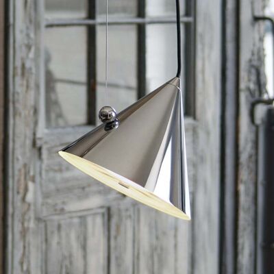 Suspension LED Pose, argent, Ø 25 cm acier à intensité variable - Tom Dixon - Salon / séjour - Design - Métal - À ampoule unique Suspension LED Pose, argent, Ø 25 cm acier à intensité variable - Tom Dixon - Salon / séjour - Design - Métal - À ampoule unique