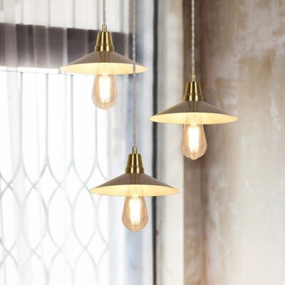 Suspension Claudette couleur crème Ø 22 cm - COREP SAS - Salon / séjour - Vintage / rétro - Métal - Avec abat-jour Suspension Claudette couleur crème Ø 22 cm - COREP SAS - Salon / séjour - Vintage / rétro - Métal - Avec abat-jour