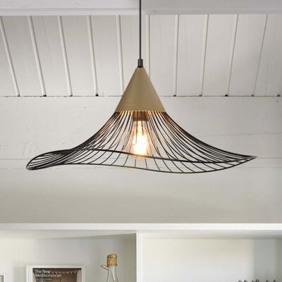 Suspension Lizzie noir/laiton Ø 60 cm - COREP SAS - Salon / séjour - Métal - Avec abat-jour Suspension Lizzie noir/laiton Ø 60 cm - COREP SAS - Salon / séjour - Métal - Avec abat-jour