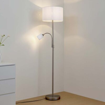 Lampe sur pied Jaileen, 170 cm, blanc, textile, lampe de lecture - Lindby - Salon / séjour - Moderne - Tissu / textile - Multi-ampoules Lampe sur pied Jaileen, 170 cm, blanc, textile, lampe de lecture - Lindby - Salon / séjour - Moderne - Tissu / textile - Multi-ampoules