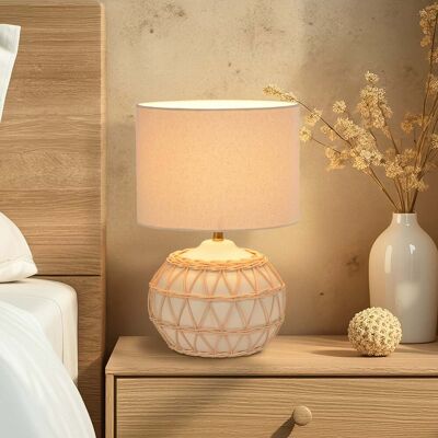 Lampe à poser Cyclades ivoire/beige, hauteur 35 cm - COREP SAS - Salon / séjour - Céramique - Avec abat-jour Lampe à poser Cyclades ivoire/beige, hauteur 35 cm - COREP SAS - Salon / séjour - Céramique - Avec abat-jour