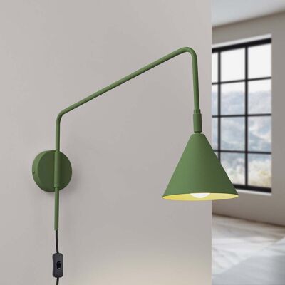 Applique murale LYS, vert olive, Ø 14 cm, douille métallique E14 - SOLLUX SOLLUX LIGHTING - Salon / séjour - Scandinave - À ampoule unique Applique murale LYS, vert olive, Ø 14 cm, douille métallique E14 - SOLLUX SOLLUX LIGHTING - Salon / séjour - Scandinave - À ampoule unique