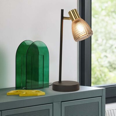 Lampe à poser Giada noir/gris fumé, hauteur 35 cm - COREP SAS - Salon / séjour - Métal - Avec abat-jour Lampe à poser Giada noir/gris fumé, hauteur 35 cm - COREP SAS - Salon / séjour - Métal - Avec abat-jour
