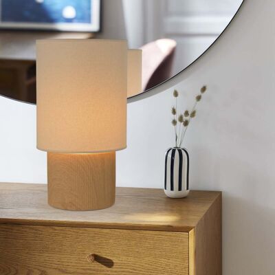 Lampe à poser Rhodes en bois clair/beige, hauteur 51 cm - COREP SAS - Salon / séjour - Céramique - Avec abat-jour Lampe à poser Rhodes en bois clair/beige, hauteur 51 cm - COREP SAS - Salon / séjour - Céramique - Avec abat-jour