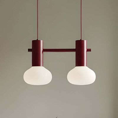 Suspension Flo, rouge, à 2 lampes, verre - ALDEX - Salon / séjour - Design - Métal - Multi-ampoules Suspension Flo, rouge, à 2 lampes, verre - ALDEX - Salon / séjour - Design - Métal - Multi-ampoules