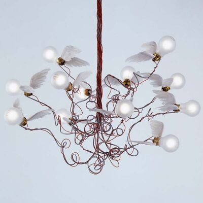 Birdie LED Suspension Rouge - Ingo Maurer - Salon / séjour - Design - Métal - Multi-ampoules Birdie LED Suspension Rouge - Ingo Maurer - Salon / séjour - Design - Métal - Multi-ampoules