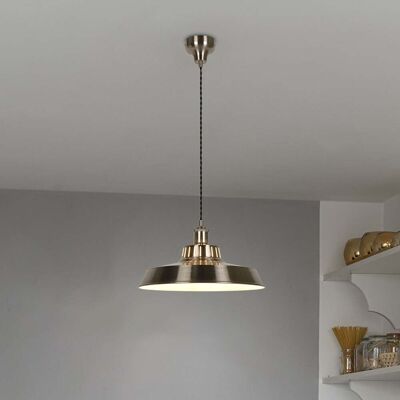 Suspension Thelma couleur aluminium Ø 38 cm - COREP SAS - Salon / séjour - Métal - Avec abat-jour Suspension Thelma couleur aluminium Ø 38 cm - COREP SAS - Salon / séjour - Métal - Avec abat-jour