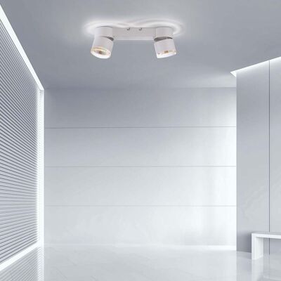 Plafonnier LED Nola, à 2 lampes, blanc - PURE - Salon / séjour - Moderne - Métal - Multi-ampoules Plafonnier LED Nola, à 2 lampes, blanc - PURE - Salon / séjour - Moderne - Métal - Multi-ampoules
