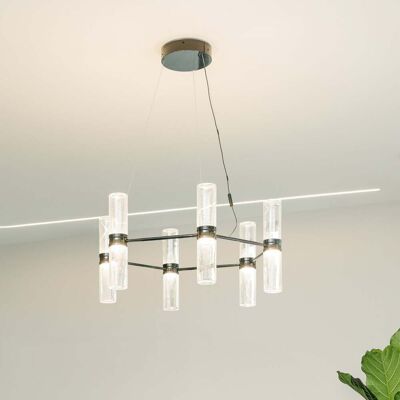 Suspension LED Zephyr Exagonal, Ø 77 cm, noir - Artemide - Salon / séjour - Design - Aluminium - Multi-ampoules Suspension LED Zephyr Exagonal, Ø 77 cm, noir - Artemide - Salon / séjour - Design - Aluminium - Multi-ampoules