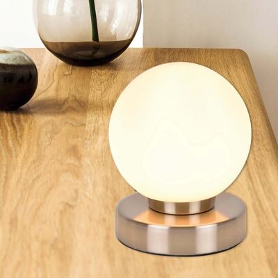 Lampe à poser Seventy, couleur aluminium, hauteur 15 cm - COREP SAS - Salon / séjour - Métal - Avec abat-jour Lampe à poser Seventy, couleur aluminium, hauteur 15 cm - COREP SAS - Salon / séjour - Métal - Avec abat-jour