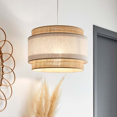 Suspension Milo pyla/naturel Ø 38 cm raphia/tissu - COREP SAS - Salon / séjour - Tissu / textile - Avec abat-jour Suspension Milo pyla/naturel Ø 38 cm raphia/tissu - COREP SAS - Salon / séjour - Tissu / textile - Avec abat-jour