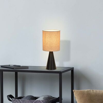 Lampe à poser Sally, noir mat/beige, hauteur 33 cm - COREP SAS - Salon / séjour - Moderne - Métal - Avec abat-jour Lampe à poser Sally, noir mat/beige, hauteur 33 cm - COREP SAS - Salon / séjour - Moderne - Métal - Avec abat-jour