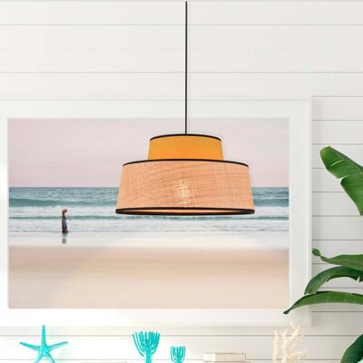 Suspension Mallorca jaune moutarde/naturel, Ø 38 cm - COREP SAS - Salon / séjour - Tissu / textile - Avec abat-jour Suspension Mallorca jaune moutarde/naturel, Ø 38 cm - COREP SAS - Salon / séjour - Tissu / textile - Avec abat-jour