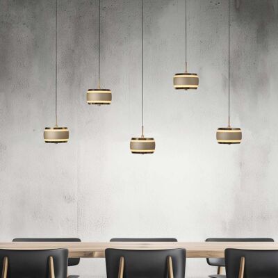 Suspension LED Falling Rings, bronze, 101 cm, à 5 lampes - PURE - Salon / séjour - Moderne - Métal - Multi-ampoules Suspension LED Falling Rings, bronze, 101 cm, à 5 lampes - PURE - Salon / séjour - Moderne - Métal - Multi-ampoules