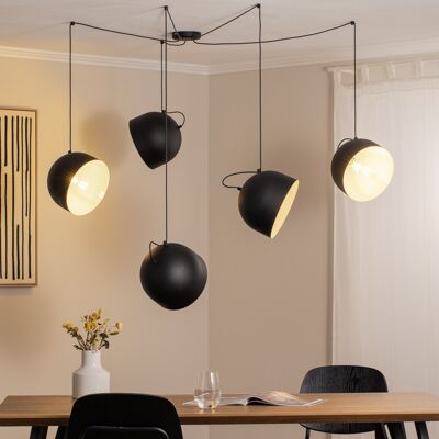 Suspension Pepe noire, à 5 lampes - ALDEX - Salon / séjour - Moderne - Métal - Multi-ampoules Suspension Pepe noire, à 5 lampes - ALDEX - Salon / séjour - Moderne - Métal - Multi-ampoules
