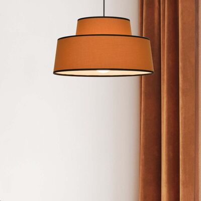 Suspension Mallorca couleur caramel, Ø 38 cm, en coton - COREP SAS - Salon / séjour - Tissu / textile - Avec abat-jour Suspension Mallorca couleur caramel, Ø 38 cm, en coton - COREP SAS - Salon / séjour - Tissu / textile - Avec abat-jour