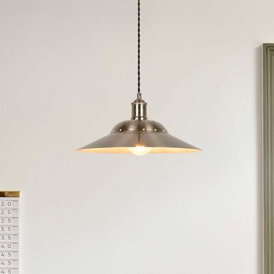 Suspension Louise couleur aluminium Ø 38 cm - COREP SAS - Salon / séjour - Métal - Avec abat-jour Suspension Louise couleur aluminium Ø 38 cm - COREP SAS - Salon / séjour - Métal - Avec abat-jour
