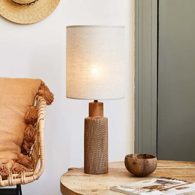 Lampe à poser Santal beige/marron, hauteur 63 cm - COREP SAS - Salon / séjour - Céramique - Avec abat-jour Lampe à poser Santal beige/marron, hauteur 63 cm - COREP SAS - Salon / séjour - Céramique - Avec abat-jour