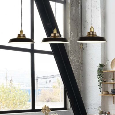 Suspension Thelma noir mat Ø 38 cm - COREP SAS - Salon / séjour - Métal - Avec abat-jour Suspension Thelma noir mat Ø 38 cm - COREP SAS - Salon / séjour - Métal - Avec abat-jour