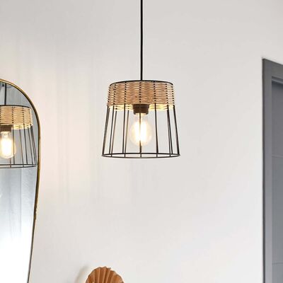 Suspension Indah noire Ø 20 cm - COREP SAS - Salon / séjour - Métal - Avec abat-jour Suspension Indah noire Ø 20 cm - COREP SAS - Salon / séjour - Métal - Avec abat-jour