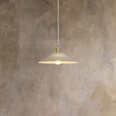 Suspension Louise couleur ivoire Ø 38 cm - COREP SAS - Salon / séjour - Métal - Avec abat-jour Suspension Louise couleur ivoire Ø 38 cm - COREP SAS - Salon / séjour - Métal - Avec abat-jour