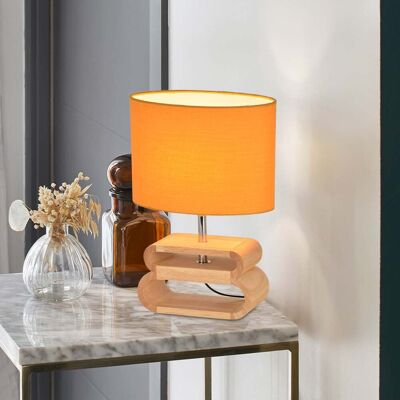 Lampe à poser Oslo, blanc/bois clair, hauteur 30 cm - COREP SAS - Salon / séjour - Tissu / textile - Avec abat-jour Lampe à poser Oslo, blanc/bois clair, hauteur 30 cm - COREP SAS - Salon / séjour - Tissu / textile - Avec abat-jour