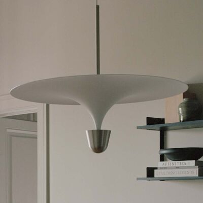 Suspension LED Kantarell, Ø 60 cm, nickel - New Works - Salle à manger - Design - Métal - À ampoule unique Suspension LED Kantarell, Ø 60 cm, nickel - New Works - Salle à manger - Design - Métal - À ampoule unique