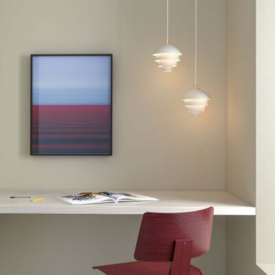 Suspension Valencia, Ø 18 cm, blanc/laiton, G9 - Belid - Salon / séjour - Design - Métal - À ampoule unique Suspension Valencia, Ø 18 cm, blanc/laiton, G9 - Belid - Salon / séjour - Design - Métal - À ampoule unique