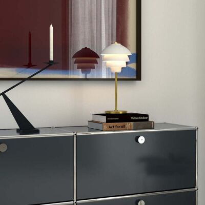 Lampe à poser Valencia, hauteur 41 cm, blanc/laiton, G9 - Belid - Salon / séjour - Design - Métal - À ampoule unique Lampe à poser Valencia, hauteur 41 cm, blanc/laiton, G9 - Belid - Salon / séjour - Design - Métal - À ampoule unique
