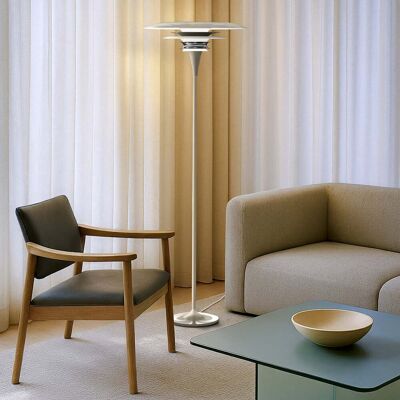 Lampe sur pied Diablo, hauteur 149 cm, grège, métal, E27 - Belid - Salon / séjour - Design - À ampoule unique Lampe sur pied Diablo, hauteur 149 cm, grège, métal, E27 - Belid - Salon / séjour - Design - À ampoule unique