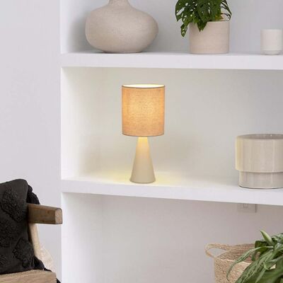 Lampe à poser Sally, ivoire mat/beige, hauteur 33 cm - COREP SAS - Salon / séjour - Moderne - Métal - Avec abat-jour Lampe à poser Sally, ivoire mat/beige, hauteur 33 cm - COREP SAS - Salon / séjour - Moderne - Métal - Avec abat-jour
