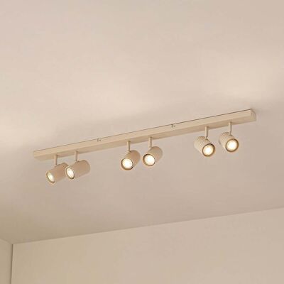 Spot pour plafond Kardis, beige, à 6 lampes, métal, GU10 - Lindby - Couloir - Moderne - Aluminium - Multi-ampoules Spot pour plafond Kardis, beige, à 6 lampes, métal, GU10 - Lindby - Couloir - Moderne - Aluminium - Multi-ampoules
