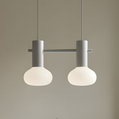Suspension Flo, grise, à 2 lampes, verre - ALDEX - Salon / séjour - Design - Métal - Multi-ampoules Suspension Flo, grise, à 2 lampes, verre - ALDEX - Salon / séjour - Design - Métal - Multi-ampoules