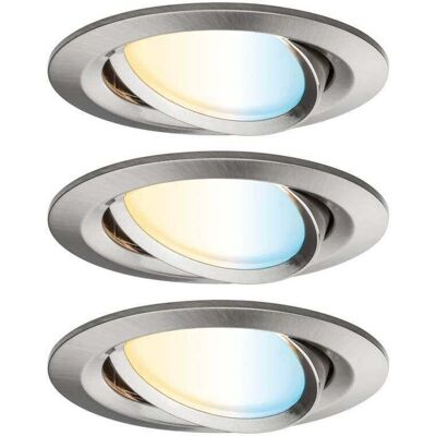 Nova Coin Smart Lampe encastrable en fer Ø 8,4 cm CCT lot de 3 - Paulmann - Salon / séjour - Aluminium Nova Coin Smart Lampe encastrable en fer Ø 8,4 cm CCT lot de 3 - Paulmann - Salon / séjour - Aluminium
