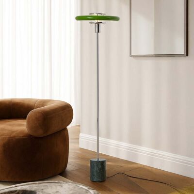 Lampe sur pied Branford, rétro, vert, métal/marbre - Lindby - Salon / séjour - Vintage / rétro - À ampoule unique Lampe sur pied Branford, rétro, vert, métal/marbre - Lindby - Salon / séjour - Vintage / rétro - À ampoule unique