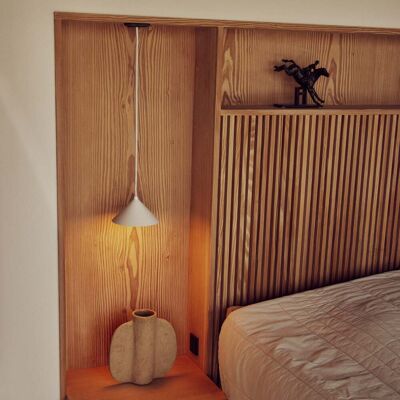 Suspension Grasp, blanc mat, Ø 15 cm, avec fiche - FRANDSEN - Cuisine - Design - Métal - À ampoule unique Suspension Grasp, blanc mat, Ø 15 cm, avec fiche - FRANDSEN - Cuisine - Design - Métal - À ampoule unique