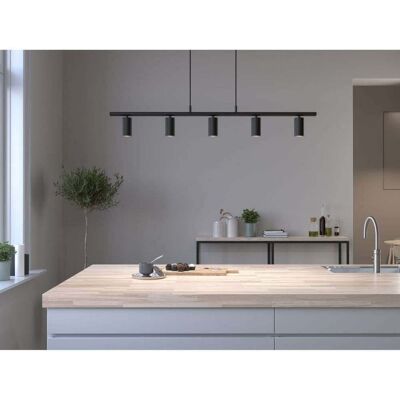 Luminaire suspendu Belid Lucy Bar Noir - Plafonnier - 5x GU10 Luminaire suspendu Belid Lucy Bar Noir - Plafonnier - 5x GU10