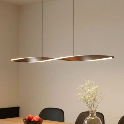 Suspension LED Jaren, 100 cm, CCT, noir/marron - Lindby - Salon / séjour - Moderne - Métal - À ampoule unique Suspension LED Jaren, 100 cm, CCT, noir/marron - Lindby - Salon / séjour - Moderne - Métal - À ampoule unique