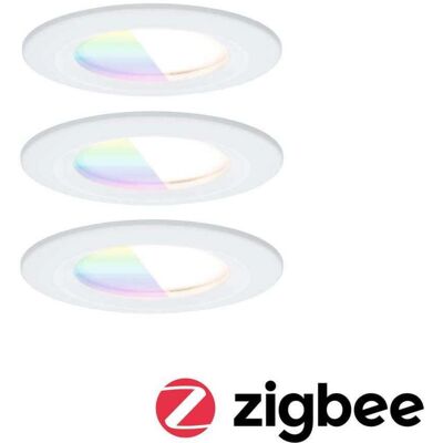 Lampe encastrable Nova Coin Smart blanche Ø 7,8 cm RGBW, lot de 3 - Paulmann - Salon / séjour - Moderne - Aluminium - À ampoule unique Lampe encastrable Nova Coin Smart blanche Ø 7,8 cm RGBW, lot de 3 - Paulmann - Salon / séjour - Moderne - Aluminium - À ampoule unique