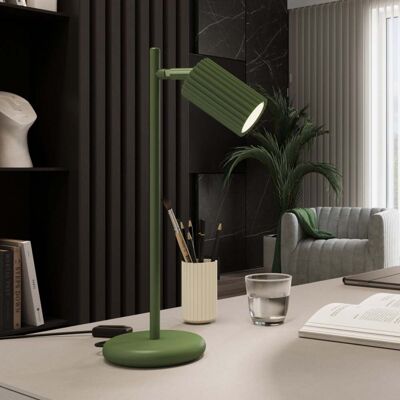 Lampe de table ALORA Hauteur 43 cm, vert olive, métal, GU10 - SOLLUX SOLLUX LIGHTING - Salon / séjour - Aluminium - À ampoule unique Lampe de table ALORA Hauteur 43 cm, vert olive, métal, GU10 - SOLLUX SOLLUX LIGHTING - Salon / séjour - Aluminium - À ampoule unique