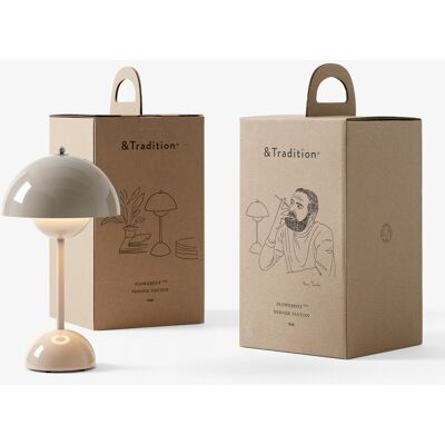 Lampe de table portable Gris Beige Verner Panton - VP9 Rechargeable Lampe de table portable Gris Beige Verner Panton - VP9 Rechargeable