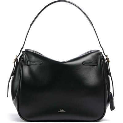 Polo Ralph Lauren ID Collection Large Leer Hobo tas zwart Polo Ralph Lauren ID Collection Large Leer Hobo tas zwart