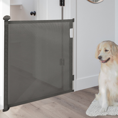 IDMARKET Barrière pour animaux rétractable - 130cm IDMARKET Barrière pour animaux rétractable - 130cm