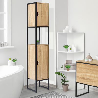 IDMarket Meuble colonne salle de bain style industriel IDMarket Meuble colonne salle de bain style industriel