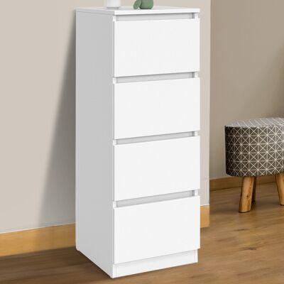 IDMarket Meuble d appoint chiffonnier avec 4 tiroirs de 30 cm en bois blanc IDMarket Meuble d appoint chiffonnier avec 4 tiroirs de 30 cm en bois blanc